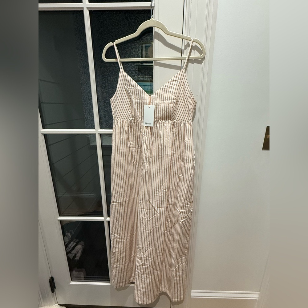 Quince Red and White Striped Dress